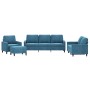 Set of sofas with 4 pieces of blue velvet cushions by , Sofas - Ref: Foro24-3201495, Price: 718,99 €, Discount: %