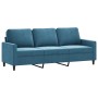 Set of sofas with 4 pieces of blue velvet cushions by , Sofas - Ref: Foro24-3201495, Price: 718,99 €, Discount: %