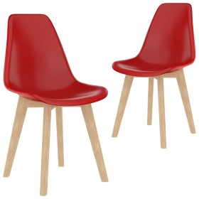 Sillas de comedor 2 unidades plástico rojo de , Sillas de comedor - Ref: Foro24-289119, Precio: 103,99 €, Descuento: %