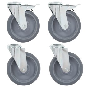 Swivel wheels with pin hole 4 units 125 mm by , Material handling - Ref: Foro24-143433, Price: 35,72 €, Discount: %