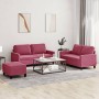 Dreiteiliges Sofaset mit roten Samtkissen. von , Sofas - Ref: Foro24-3201510, Preis: 511,50 €, Rabatt: %