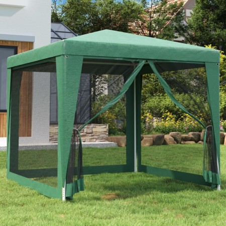 Party tent with 4 green HDPE mesh walls 2.5x2.5 m by , Tents and gazebos - Ref: Foro24-319223, Price: 75,79 €, Discount: %