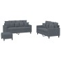 3-piece dark gray velvet sofa set with cushions by , Sofas - Ref: Foro24-3201711, Price: 539,67 €, Discount: %