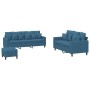 Sofagarnitur mit 3-teiligen blauen Samtkissen von , Sofas - Ref: Foro24-3201739, Preis: 567,25 €, Rabatt: %