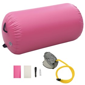 Rollo inflable de gimnasia con bomba PVC rosa 120x90 cm de vidaXL, Yoga y pilates - Ref: Foro24-92718, Precio: 90,97 €, Descu...