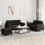 3-piece black velvet sofa set with cushions by , Sofas - Ref: Foro24-3202009, Price: 538,16 €, Discount: %