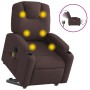 Electric reclining and lift massage armchair in dark brown fabric. by , Armchairs - Ref: Foro24-3204409, Price: 331,33 €, Dis...