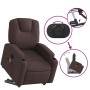 Electric reclining and lift massage armchair in dark brown fabric. by , Armchairs - Ref: Foro24-3204409, Price: 331,33 €, Dis...