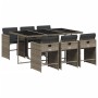 Set comedor jardín 7 pzas y cojines ratán sintético gris de , Conjuntos de jardín - Ref: Foro24-3211088, Precio: 473,41 €, De...