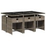 Set comedor jardín 7 pzas y cojines ratán sintético gris de , Conjuntos de jardín - Ref: Foro24-3211088, Precio: 473,41 €, De...