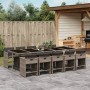 Garten-Essgruppe 11-teilig mit grauen Polstern aus synthetischem Rattan von , Gartensets - Ref: Foro24-3211112, Preis: 827,95...