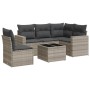 Garden sofa set 6 pieces and gray synthetic rattan cushions by , Garden sets - Ref: Foro24-3218972, Price: 455,19 €, Discount: %