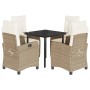 Set comedor de jardín 5 pzas con cojines ratán sintético beige de , Conjuntos de jardín - Ref: Foro24-3212814, Precio: 568,99...