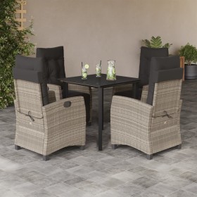 Garden dining set 5 pieces with light gray synthetic rattan cushions by , Garden sets - Ref: Foro24-3212854, Price: 578,99 €,...