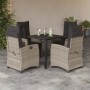 Set comedor de jardín 5 pzas cojines ratán sintético gris claro de , Conjuntos de jardín - Ref: Foro24-3212854, Precio: 603,5...