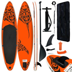 Inflatable orange paddle surf board game 366x76x15 cm by vidaXL, Paddleboards - Ref: Foro24-92745, Price: 300,37 €, Discount: %