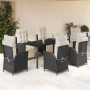 Set de comedor de jardín 7 pzas y cojines ratán sintético negro de , Conjuntos de jardín - Ref: Foro24-3213389, Precio: 938,1...