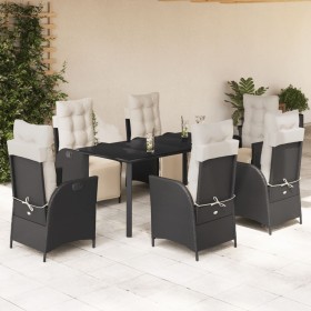 Garten-Essgruppe 7-teilig mit schwarzen Polstern aus synthetischem Rattan. von , Gartensets - Ref: Foro24-3213389, Preis: 938...