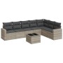 Garden sofa set 8 pieces and gray synthetic rattan cushions by , Garden sets - Ref: Foro24-3219052, Price: 553,99 €, Discount: %