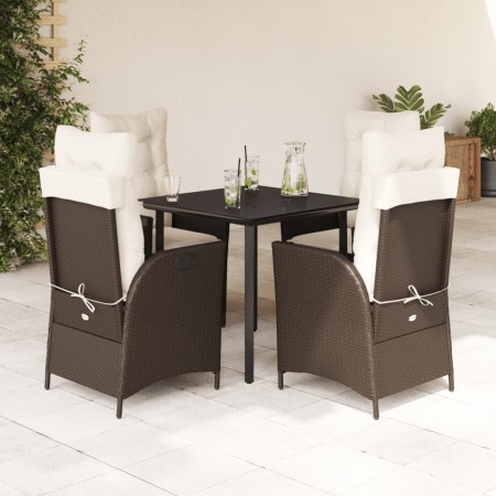 5-piece garden dining set with brown synthetic rattan cushions. by , Garden sets - Ref: Foro24-3213205, Price: 590,90 €, Disc...