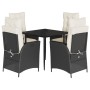 Set de muebles jardín 5 pzas con cojines ratán sintético negro de , Conjuntos de jardín - Ref: Foro24-3213155, Precio: 567,57...