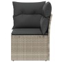 Garten-Ecksofa mit hellgrauen Kissen aus synthetischem Rattan. von , Outdoor-Sofas - Ref: Foro24-366191, Preis: 96,38 €, Raba...