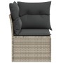 Garten-Ecksofa mit hellgrauen Kissen aus synthetischem Rattan. von , Outdoor-Sofas - Ref: Foro24-366191, Preis: 96,38 €, Raba...