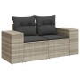 Garden sofa with cushions, 2 seats, light gray synthetic rattan by , Outdoor sofas - Ref: Foro24-366198, Price: 195,56 €, Dis...