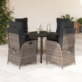 Garten-Essgruppe, 5-teilig, mit grauen Polstern aus synthetischem Rattan von , Gartensets - Ref: Foro24-3213226, Preis: 582,9...