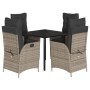 5-piece garden dining set with gray synthetic rattan cushions by , Garden sets - Ref: Foro24-3213226, Price: 580,47 €, Discou...