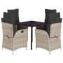 Set comedor de jardín 5 pzas cojines ratán sintético gris claro de , Conjuntos de jardín - Ref: Foro24-3213285, Precio: 557,8...