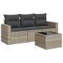 Set de sofás de jardín 4 pzas y cojines ratán sintético gris de , Conjuntos de jardín - Ref: Foro24-3218662, Precio: 282,99 €...