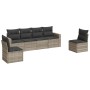 Garden sofa set 6 pieces and gray synthetic rattan cushions by , Garden sets - Ref: Foro24-3218802, Price: 414,49 €, Discount: %