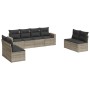 Garden sofa set 8 pieces and gray synthetic rattan cushions by , Garden sets - Ref: Foro24-3218842, Price: 549,99 €, Discount: %