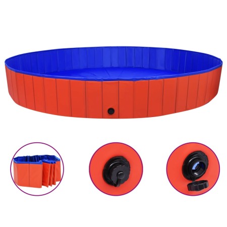 Red PVC folding dog pool 300x40 cm by vidaXL, Dog products - Ref: Foro24-92601, Price: 137,42 €, Discount: %