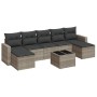 Garden sofa set 8 pieces and gray synthetic rattan cushions by , Garden sets - Ref: Foro24-3219342, Price: 539,25 €, Discount: %