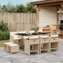 Garten-Essgruppe 11-teilig mit Kissen aus synthetischem Rattan in Beige. von , Gartensets - Ref: Foro24-3211150, Preis: 559,9...