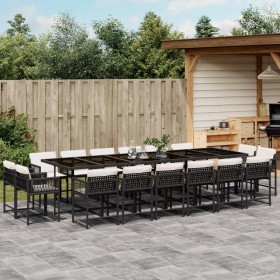 Garden furniture set 17 pieces with black synthetic rattan cushions by , Garden sets - Ref: Foro24-3211602, Price: 1,00 €, Di...