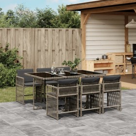 Garden dining set 7 pieces and gray synthetic rattan cushions by , Garden sets - Ref: Foro24-3211628, Price: 427,78 €, Discou...