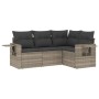 Garden sofa set 4 pieces with gray synthetic rattan cushions by , Garden sets - Ref: Foro24-3252449, Price: 336,90 €, Discoun...