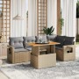 Gartensofa-Set mit 6-teiligen Kissen aus synthetischem Rattan in Beige. von , Gartensets - Ref: Foro24-3271745, Preis: 473,23...