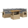 Gartensofa-Set mit 6-teiligen Kissen aus synthetischem Rattan in Beige. von , Gartensets - Ref: Foro24-3271745, Preis: 473,23...