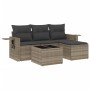 Set de sofás de jardín 4 pzas y cojines ratán sintético gris de , Conjuntos de jardín - Ref: Foro24-3252409, Precio: 303,04 €...