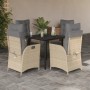 Set comedor de jardín 5 pzas con cojines ratán sintético beige de , Conjuntos de jardín - Ref: Foro24-3213266, Precio: 575,28...