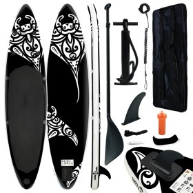 Black inflatable paddle surf board set 305x76x15 cm by vidaXL, Paddleboards - Ref: Foro24-92746, Price: 245,25 €, Discount: %