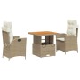 Set comedor de jardín 3 pzas con cojines ratán sintético beige de , Conjuntos de jardín - Ref: Foro24-3277469, Precio: 379,99...