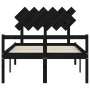 Bed for seniors with black solid wood headboard by vidaXL, Beds and slatted bases - Ref: Foro24-3195525, Price: 156,19 €, Dis...