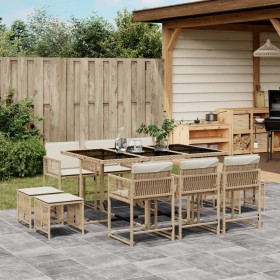 Garten-Essgruppe 11-teilig mit Kissen aus synthetischem Rattan in Beige. von , Gartensets - Ref: Foro24-3211510, Preis: 498,9...