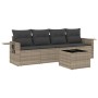 Gartensofa-Set und Kissen, 5-teilig, aus hellem grauem Kunststoff-Rattan. von , Gartensets - Ref: Foro24-3252229, Preis: 371,...