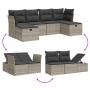 Garden sofa set 6 pieces and gray synthetic rattan cushions by , Garden sets - Ref: Foro24-3263548, Price: 406,89 €, Discount: %